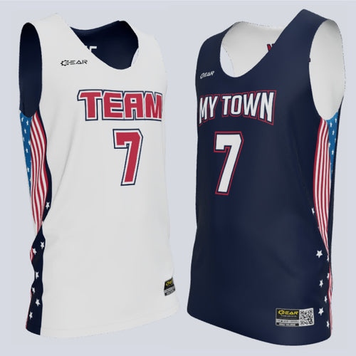 Reversible Single Ply American Basketball Jersey