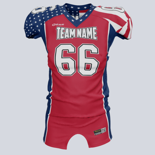 Custom Team America Fitted Linesman Football Jersey