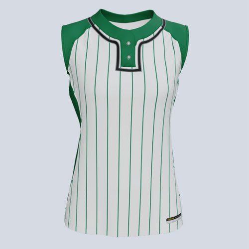 Ladies Elite Two Button Sleeveless Custom Softball Jersey