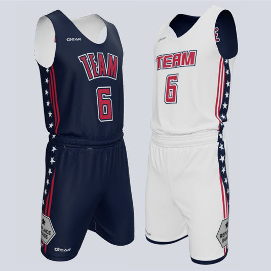 Custom Reversible Single-Ply Basketball Freedom Uniform