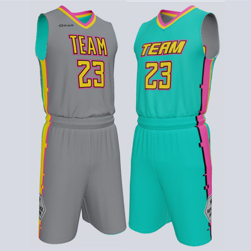 Custom Reversible Double Ply Basketball Glitch Uniform