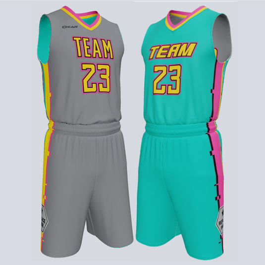 Custom Reversible Double Ply Basketball Glitch Uniform