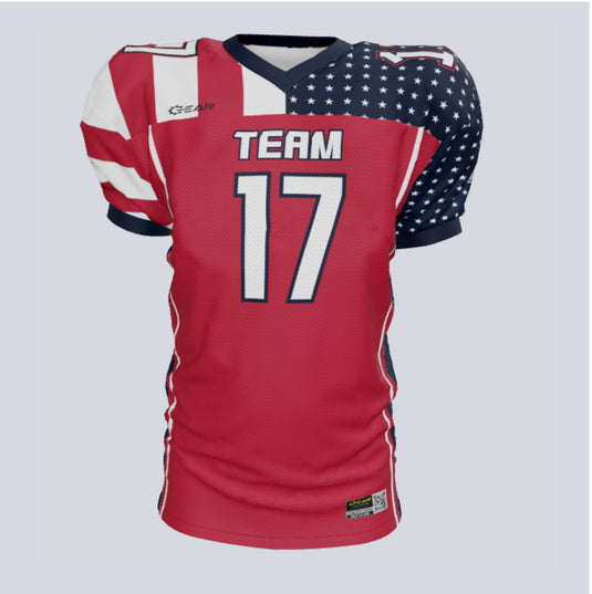 Custom Team America Loose-Fit Football Jersey