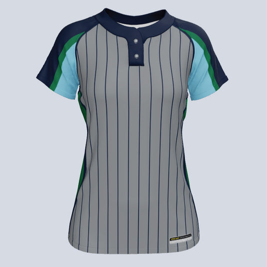 Ladies Wave Two Button Custom Softball Jersey