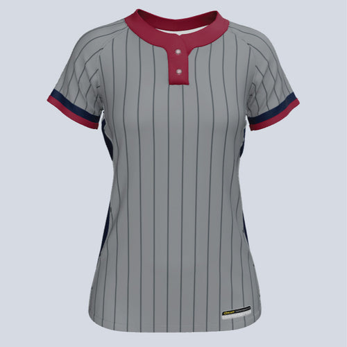 Ladies Allpin Two Button Custom Softball Jersey