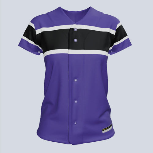 Ladies Champion Full Button Cap Sleeve Custom Softball Jersey