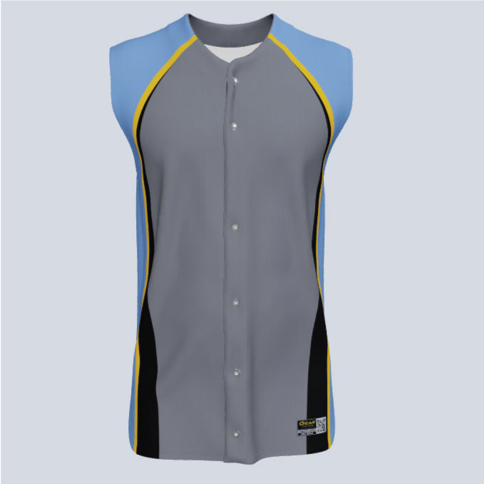 Full Button Baseball Diamond Custom Sleeveless Jersey