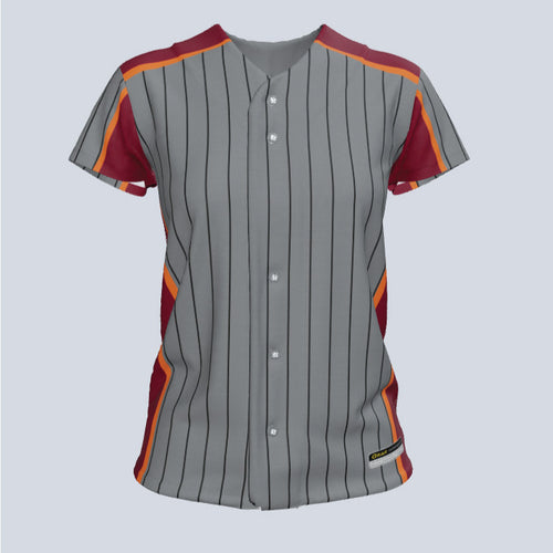 Ladies Ruby Full Button Cap Sleeve Custom Softball Jersey