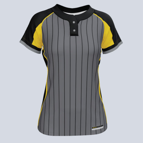 Ladies Varsity 2 Two Button Custom Softball Jersey